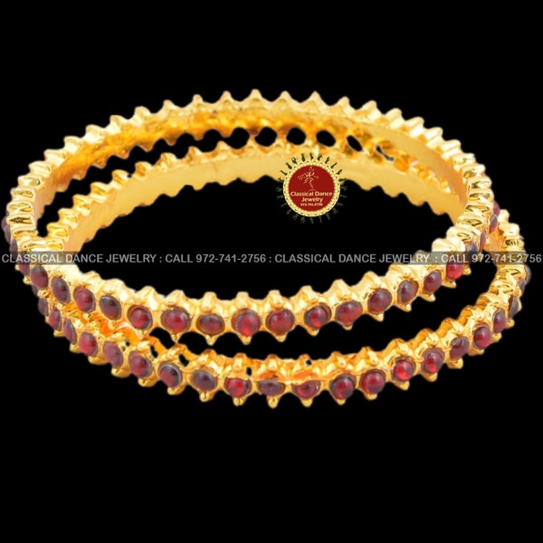 Kempu Temple Indian jewelry Bangles | Bharatnatyam, Kuchipudi, Parties, Weddings, Birthdays |  Classical Dance Jewelry