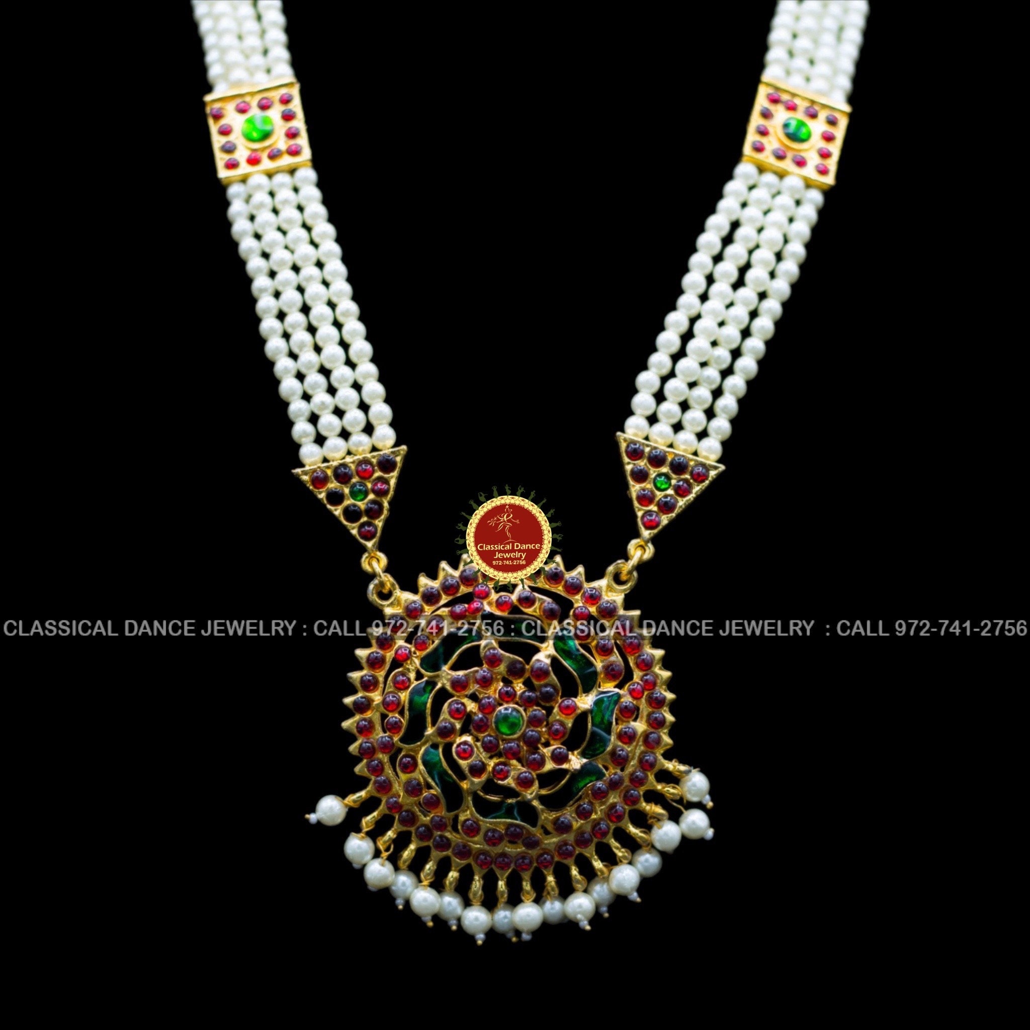 Traditional Temple Kemp Pearls Motimala Indian Jewelry Long - Etsy