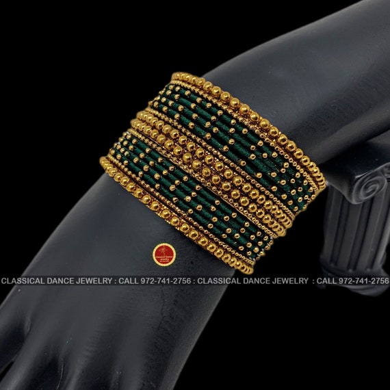 Green metal bangles sale