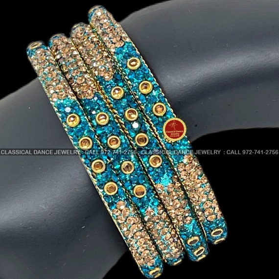 Blue stone gold best sale bangles