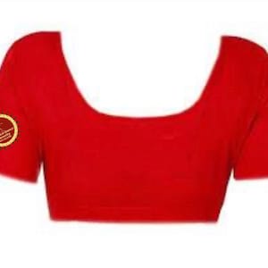 Red Pre stitched Cotton Blouse | Events Weddings Dance Practice | Classical Dance Jewelry