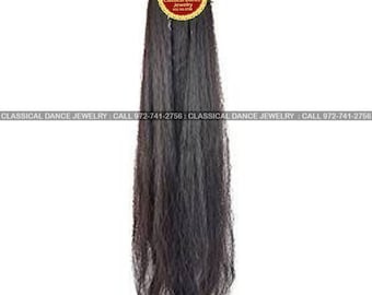 Nylon False Hair Extensions Black | Bharatanatyam/Kuchipudi Dance/ Weddings Events | Classical Dance Jewelry