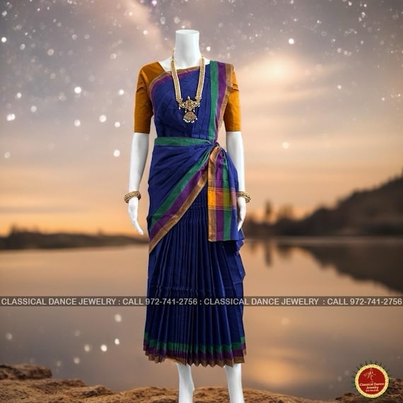 classical dance dress with saree Dance Costume - Bharatanatyam | Skirt & Saree Pattern