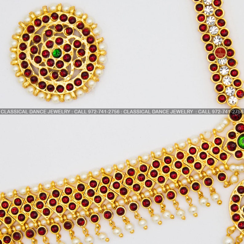 Red Kempu Temple Indian Jewelry Headset Bharatnatyam Etsy