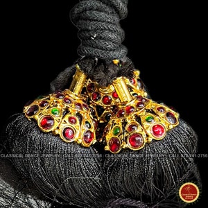 Traditional Temple Indian Jewelry Tassel Jada Kunjalam Kuchulu Kupullu | Bharatanatyam Kuchipudi Weddings | Classical Dance Jewelry