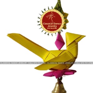 Eco Friendly yellow bell parrots | palm leaves | Events or festivals | Classical Dance Jewelry