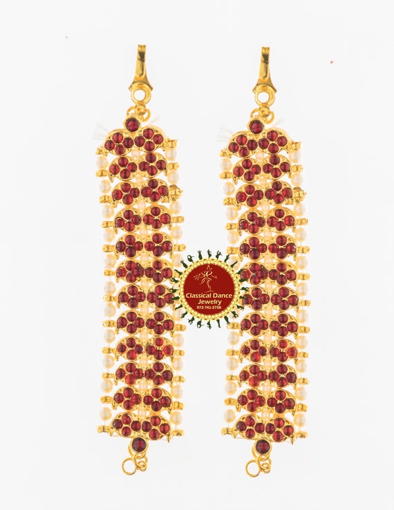 Mini Mango Design Kemp Temple Indian Jewelry Mattilu Ear Chains