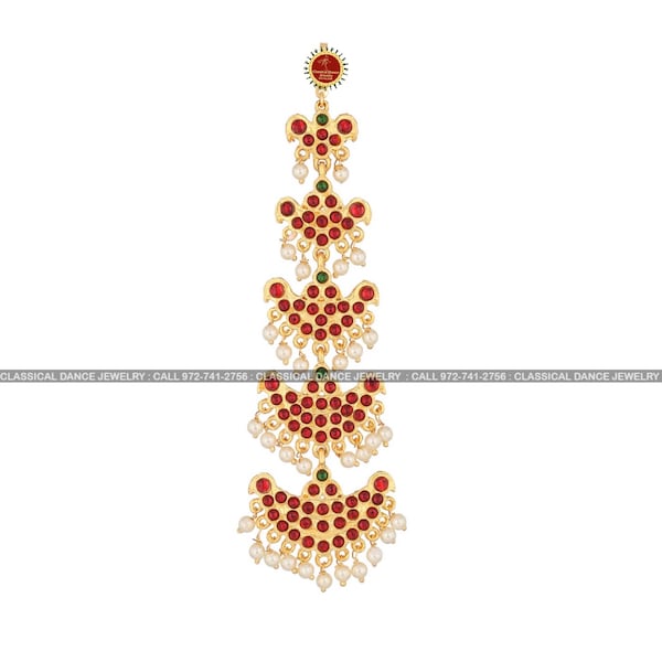 5 Step Tikka Kemp Temple Indian Jewelry | Bharatnatyam, Kuchipudi, Engagement, Weddings, Birthdays | Classical Dance Jewelry