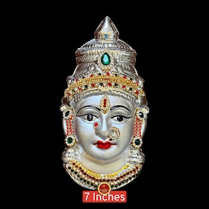 German Silver Goddess Varalakshmi Ammavaru Face | Amman Pooja Festivals Wedding | Classical Dance Jewelry
