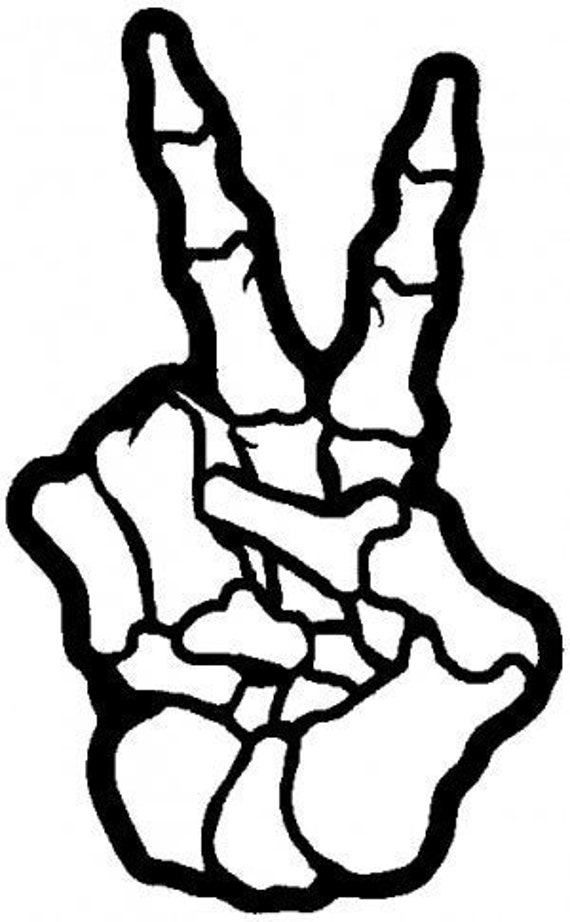 Skeleton Hand Peace Sign SVG PNG JPEG Etsy