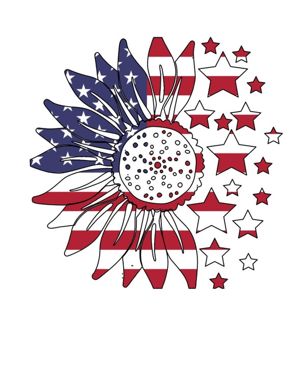 Download Sunflower American Flag Svg Png Jpg Etsy