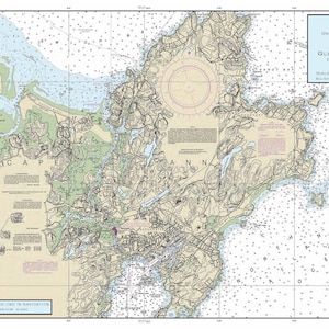 May include: A nautical chart of Ipswich Bay to Gloucester Harbor, Massachusetts, including Rockport. The chart shows the coastline, islands, and waterways of the area. The chart is printed in black and white with blue and green accents. The chart is titled "Ipswich Bay to Gloucester Harbor, Including Rockport" and includes the text "This chart is not intended for use in navigation".