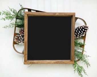 Download Square chalkboard 10 x 10 12 x 12 wood sign mock up / wood frame mock up / sign mock up ...