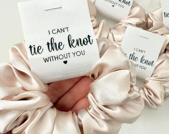 Bridesmaid Scrunchies Pack: Satin Bridal Party Hair Tie Set