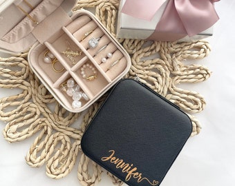 Personalized Travel Sized Jewelry Box, Mother&#39;s Day Gifts, Bridesmaid Gifts, Birthday Gifts, Gifts for her, Jewellery Box,