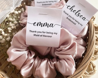 Bridesmaid Scrunchies Pack: Satin Bridal Party Hair Ties