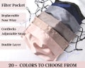Luxury Satin Face Mask Features Filter Pocket - Replaceable Nose Wire - Adjustable Elastic - Adult - Large - Kids