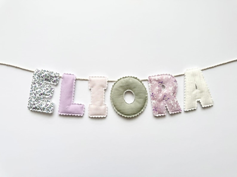 Personalized Fabric Name Banner | Custom Nursery Name Garland | Baby ...