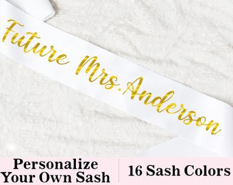 Custom Bridal Party Satin Sash: Personalized Bachelorette, Birthday