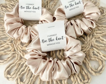 Satin Scrunchie Bridesmaid Proposal Gift: I Can't Tie The Knot Without You
