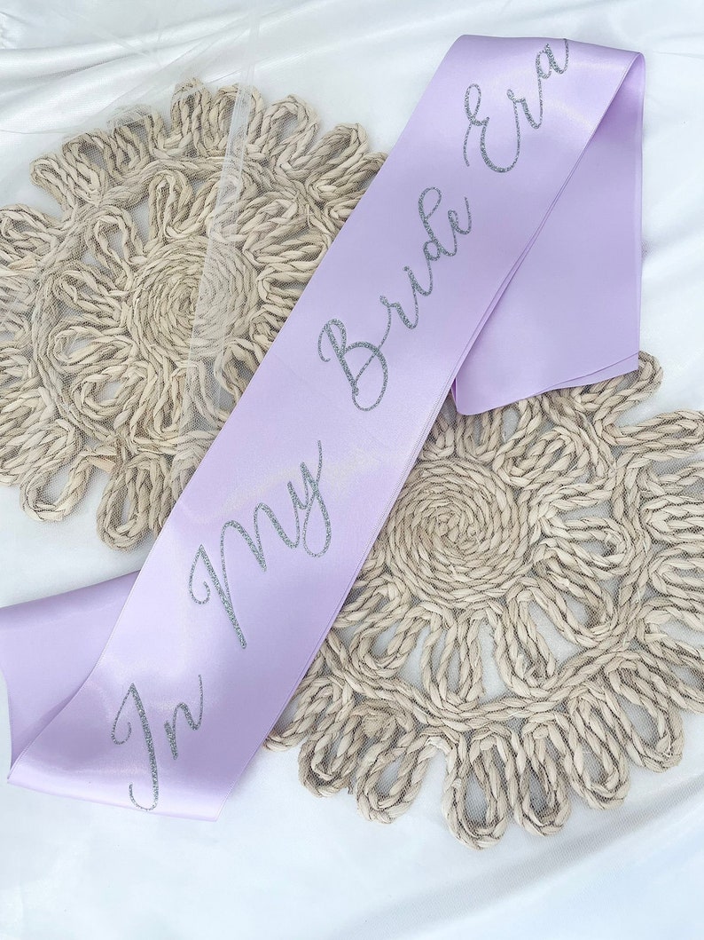 In My Bride Era Sash, custom bridal party Sash, Bridesmaid Sash, Birthday Sash, Bachelorette Sash, Bachelor Sash, Groom Sash, Mom To Be Sash image 2