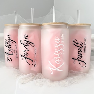 Personalized Glass Tumblers | Bridesmaid Tumblers | Iced Coffee Cup | Personalized Gifts | Proposal Box Gifts | Birthday Gift | Bride