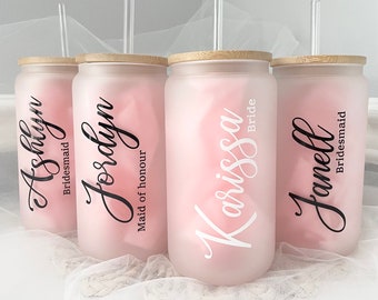 Personalized Glass Tumblers | Bridesmaid Tumblers | Iced Coffee Cup | Personalized Gifts | Proposal Box Gifts | Birthday Gift | Bride