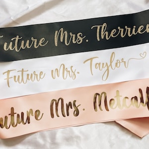Custom Bridal Party Sash: Double-Faced Satin Bachelorette Sash