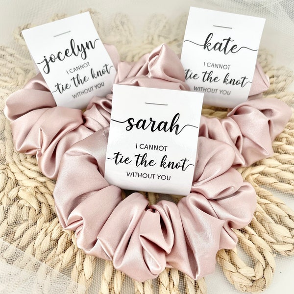 I Cannot Tie The Knot Without You, Rose Scrunchies, Personalised Scrunchies, Wedding Gifts, Bridal Showers, Thank You Gifts, Party Gifts,