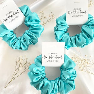 BRIDESMAID SCRUNCHIES PACK, Bride Scrunchie, Bridesmaid Scrunchie Set/Bundle, Maid of Honor Bridal Proposal Gift, Bachelorette Hair Ties image 2