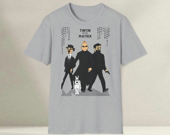 T-Shirt, Tim und Struppi in der Matrix, 100 % Baumwolle, 5 Farbauswahl