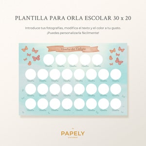 School photo template 30 x 20, class photo template, children&#39;s border, editable border
