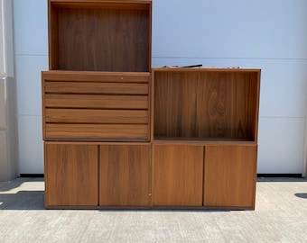 Danish Modern Teak Freestanding Wall Unit Wegner Cado Eames Wall Unit Mid Century Modern Interiors Free Standing Wall