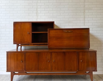 Mid Century Modern Vintage Modular Sideboard Bar Cabinet