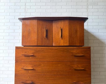 Mid Century Modern Sculptural Highboy Dresser