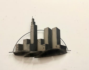 C. Jere NYC Skyline Metal Wall Sculpture