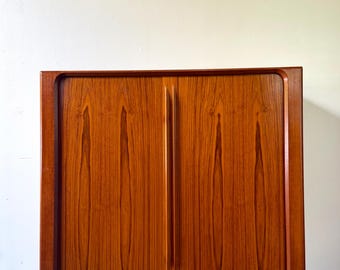 Danish teak MCM tambour door gentlemen’s chest dresser