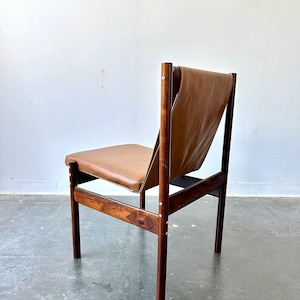 MCM Brazilian Rosewood leather sling dining chairs image 7
