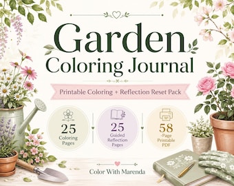 Garden Coloring and Reflection Journal Printable