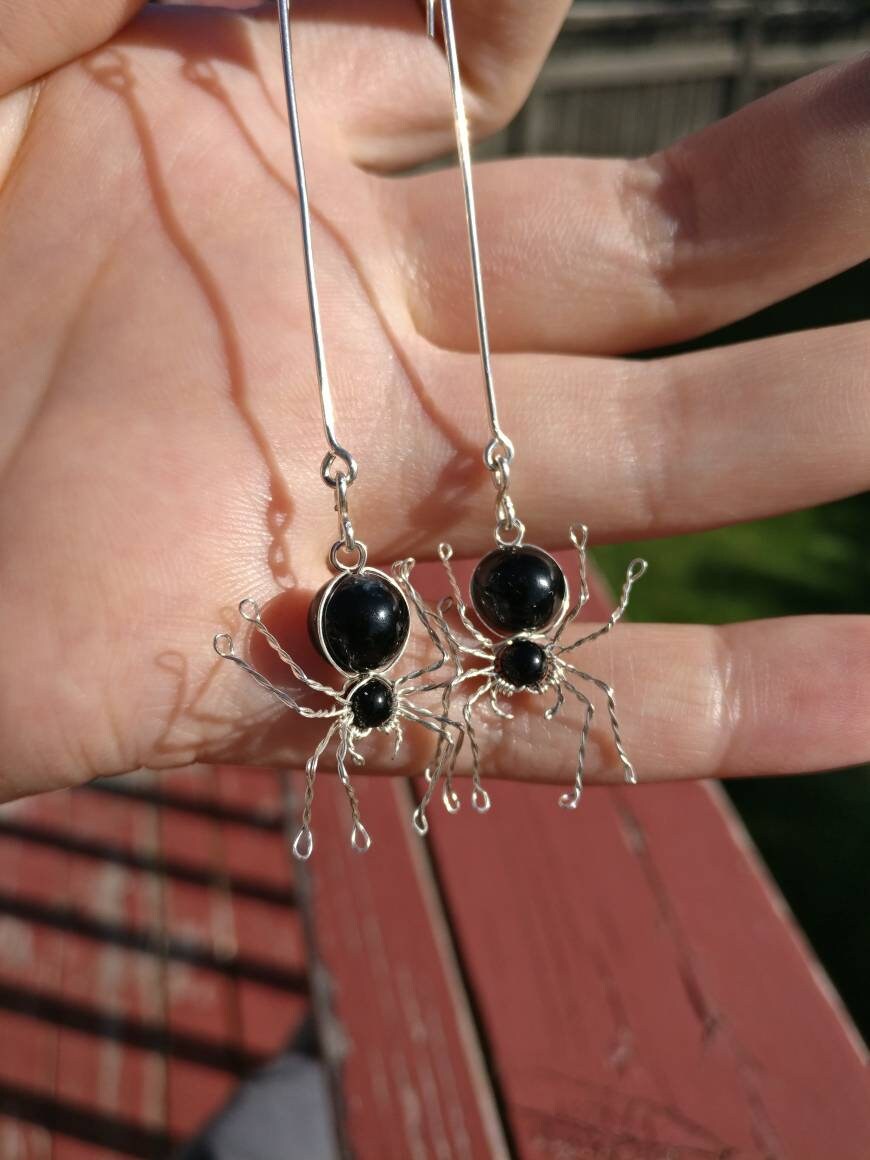 Spider Wire Wrapped Earrings. - Etsy