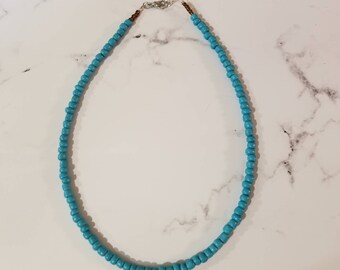 Turquoise Beaded Necklace, Bohemian Necklace, Beaded Choker,Seed Bead Boho Necklaces, Glass Jewelry for Her,Necklaces for Her, Gift Ideas