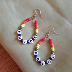 Pride Earrings, Beaded LGBTQ Pride Earrings, Rainbow Earrings, Bisexual Pride, Pansexual, Asexual, Trans Pride, Beaded Jewelry, Gift Ideas
