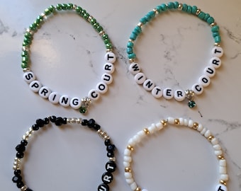 ACOTAR inspired bracelets, Beaded Bracelets, Night Court, A Court of Thorns and Roses, Beaded Words, Gift Ideas for Her, Book Lovers, Gifts