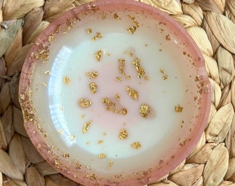 Pink and Gold Resin Ashtray, Ashtray, Resin Ashtray, Pink and Gold Ashtray, Circle Ashtray, Handmade Ashtray, Handcrafted Home Decor