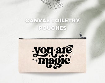 Neceser de lona, neceser de maquillaje personalizado, estuche para lápices estético, bolsa de viaje, neceser de cosméticos, neceser de maquillaje para uso diario, estuche para lápices, hecho a mano