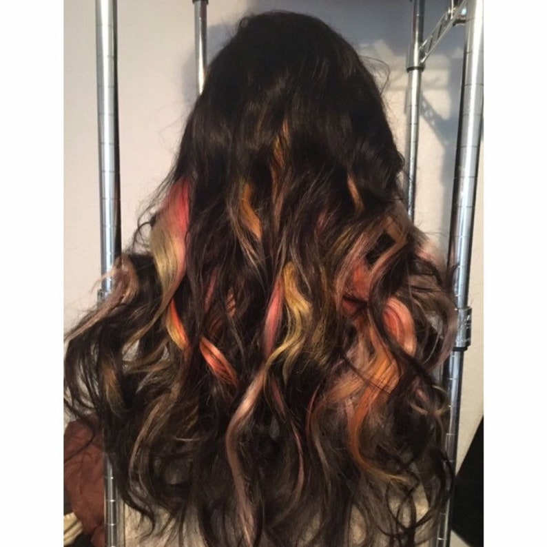 Clip In Ombre Rainbow Human Hair Extensions Etsy