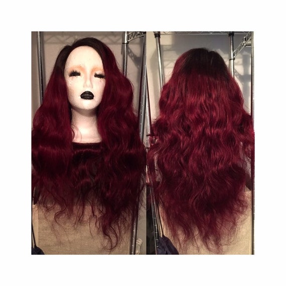 red ombre human hair wig