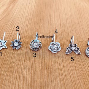 Oxidized German Silver  Plated Handmade Non-Pierced Nose clip, Nose Pin, Nose Rings & Nose Stud for women