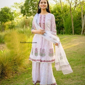 Indische Kleidung,3-teiliges Sharara-Set,indische Kleidung, gerader Anzug, indisches Kleid, Hochzeitsanzug, indisches Hochzeitsset