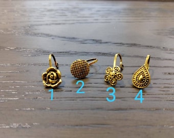 Oxidized German Silver Plated Handmade Non-Pierced Nose clip, Nose Pin, Nose Rings & Nose Stud for women